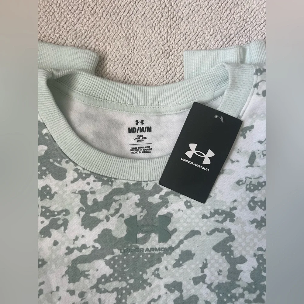 UNDER ARMOUR Camo Rival Fleece Crew Pullover Sweatshirt Loose Women’s | Size: M - Picture 4 of 12